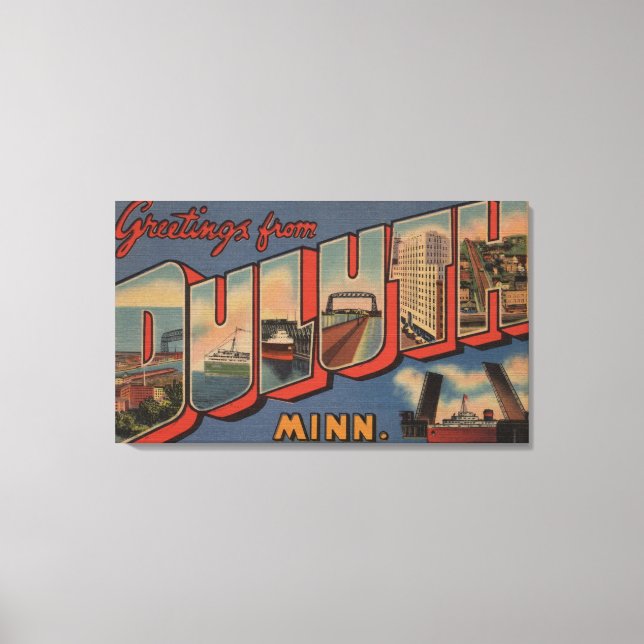 Duluth, Minnesota - Large Letter Scenes Canvas Print (Front)