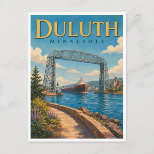 Duluth Minnesota Lift Bridge GeoSaga Postcard