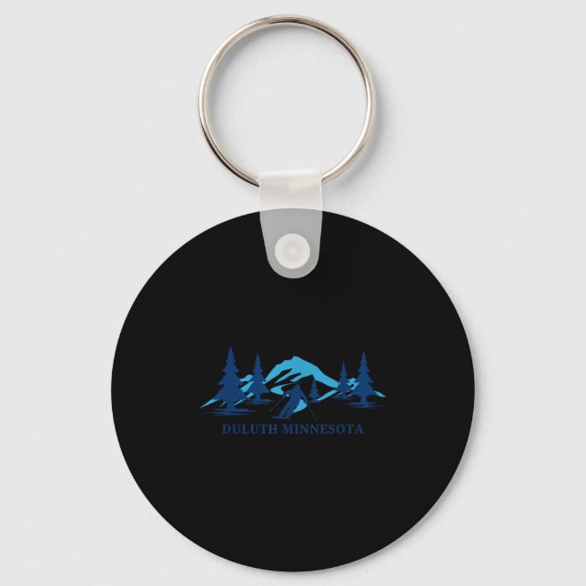 Duluth minnesota ski resort skiing skier  key ring (Front)
