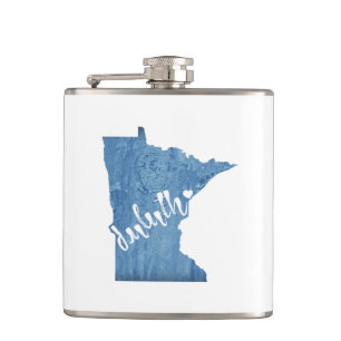 Duluth Minnesota Wood Grain Hip Flask