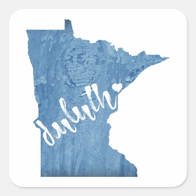 Duluth Minnesota Wood Grain Square Sticker (Front)