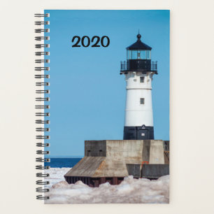 Duluth MN lighthouse in winter 2020 planner