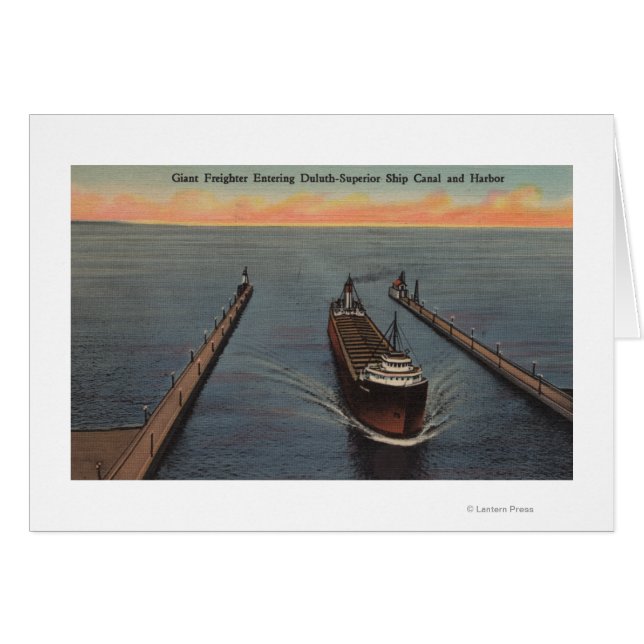 Duluth, MN - View of Freighter Entering Ship (Front Horizontal)