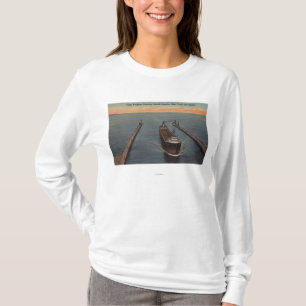 Duluth, MN - View of Freighter Entering Ship T-Shirt
