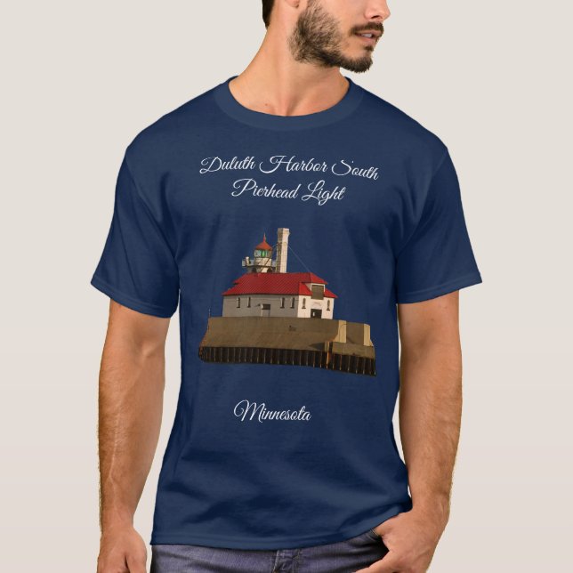 Duluth South Pierhead Light shirt white lettering (Front)