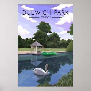 Dulwich Park London Travel Poster