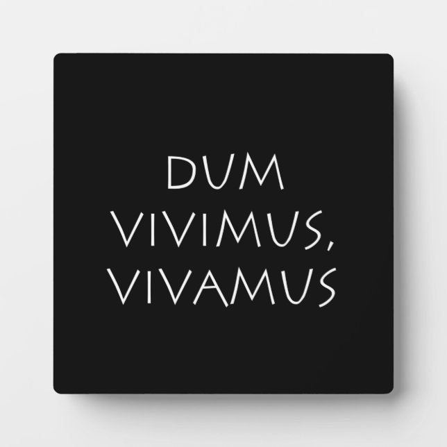 Dum vivimus vivamus plaque (Front)