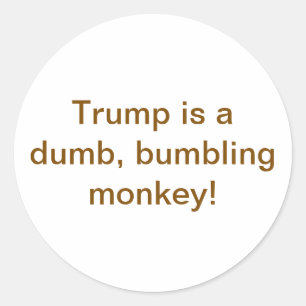 Dumb Monkey Trump Hankamer Artjunkhaus Comic Art Classic Round Sticker
