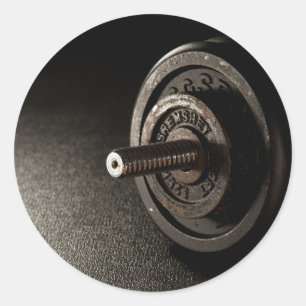 Dumbbell Classic Round Sticker