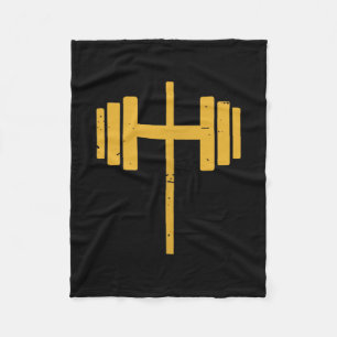Dumbbell Cross Barbell Jesus Funny Christian Worko Fleece Blanket