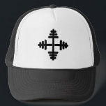 Dumbbell cross trucker hat for fitness enthusiast<br><div class="desc">Dumbbell cross trucker hat for fitness enthusiast. Cool cap for friend,  dad,  husband,  wife,  sister,  mum,  daughter,  weightlifter,  personal trainer,  fitness guru,  body builder,  bodybuilder,  health club,  sports coach,  trainer,  instructor,  dietician,  aerobic class,  weight loss club,  son,  brother,  gym lad etc.
Black and white logo design.</div>