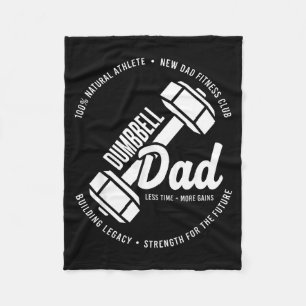 Dumbbell dad fitness gym lifestyle father workout fleece blanket