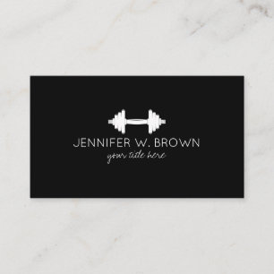Dumbbell Fitness Personal Trainer Coach black Business Card