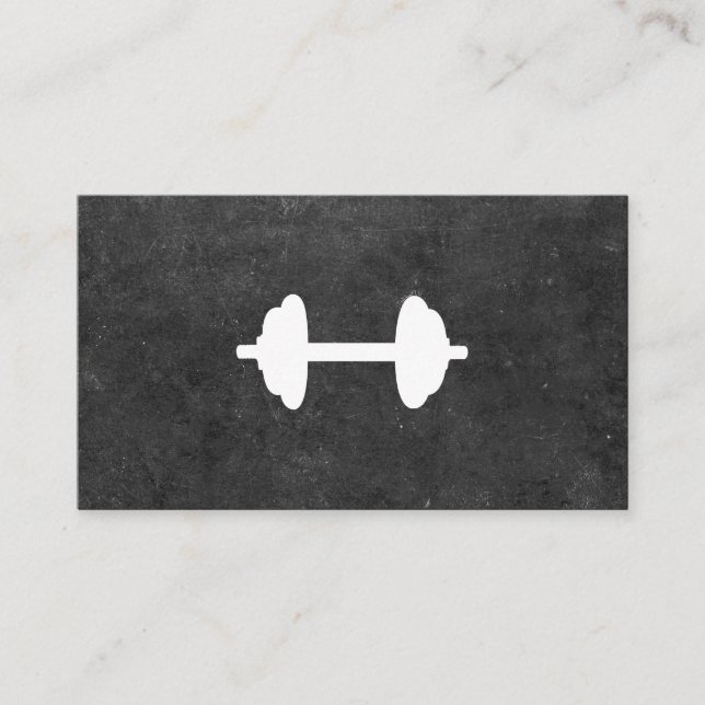 Dumbbell Personal Trainer (slate) Business Card (Front)
