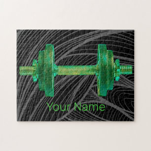 Dumbbell Retro Bodybuilder Gym Fitness Or Coach Jigsaw Puzzle