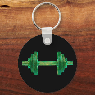 Dumbbell Retro Bodybuilder Gym Fitness Or Coach Key Ring