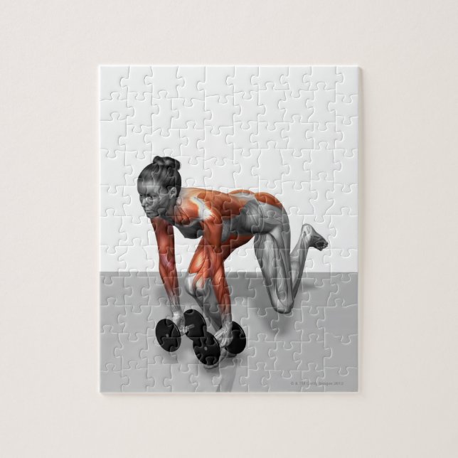 Dumbbell Single Leg Deadlift Jigsaw Puzzle (Vertical)