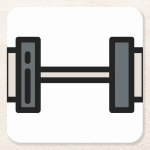 dumbbell square paper coaster