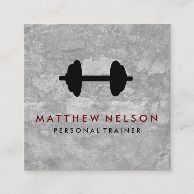 Dumbbell Weight Grunge Loyalty Cards (Front)