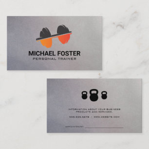 Dumbbell Weight Logo Health Fitness Appointment Card