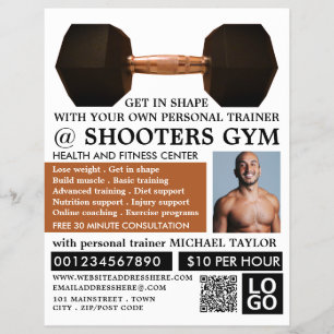 Dumbbell Weight, Personal trainer, Gym Advertising Flyer