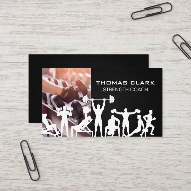 Dumbbell Weights | Fitness Exercises Business Card (Front/Back In Situ)