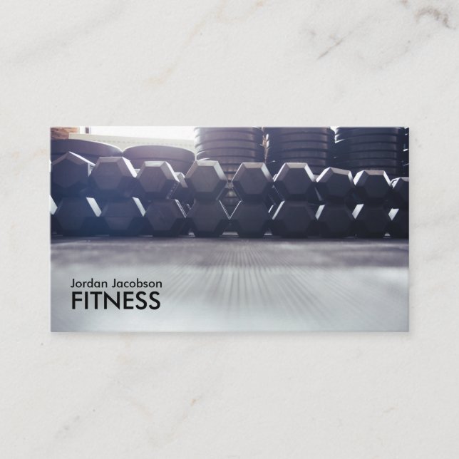 Dumbbells Fitness Business Cards (Front)