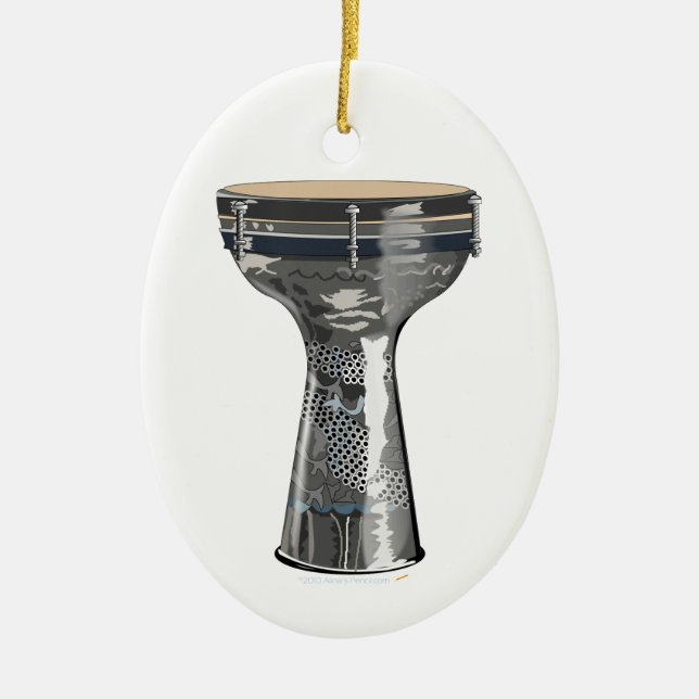 Dumbek Doumbek Darbuka Darabuka Drum  Custom Ceramic Tree Decoration (Front)