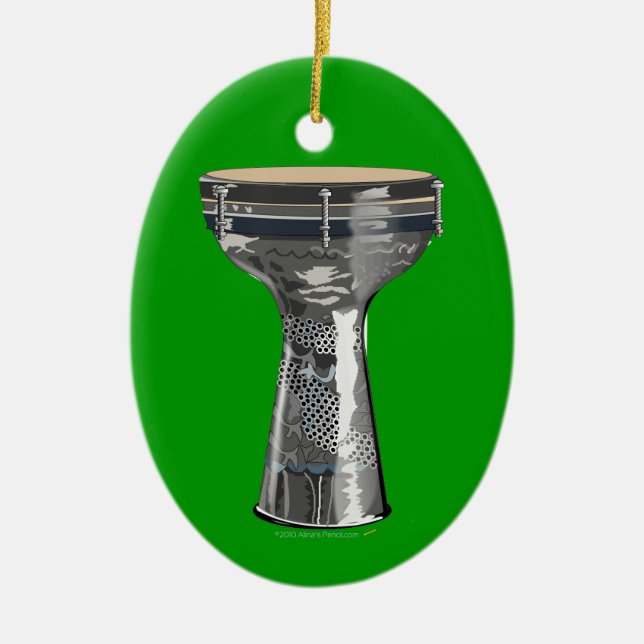 Dumbek Doumbek Darbuka Drum Green Ornament (Front)