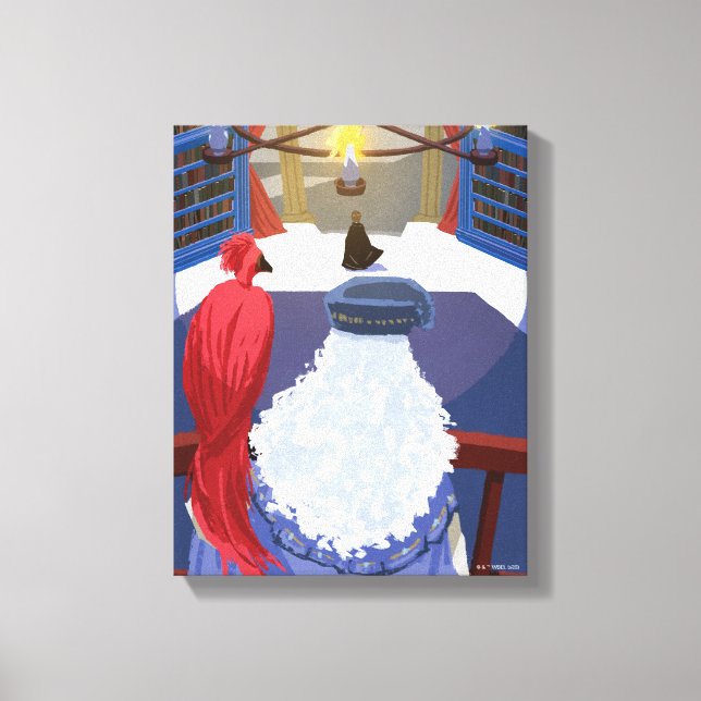 Dumbledore & Fawkes on Balcony Canvas Print (Front)