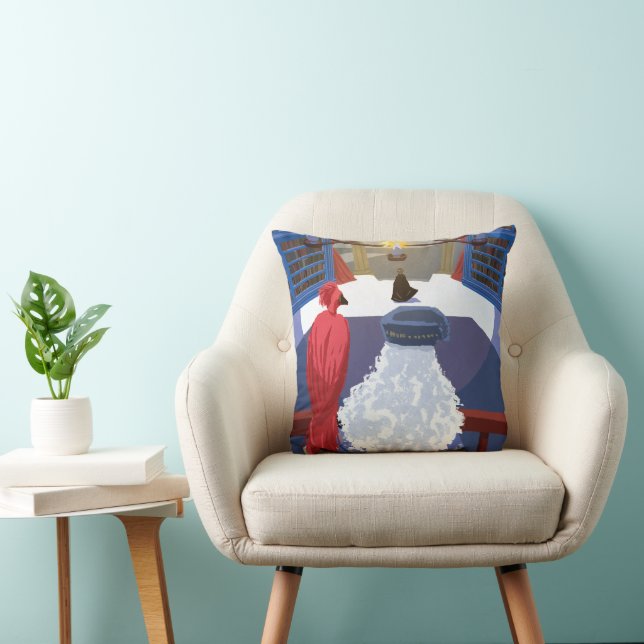 Dumbledore & Fawkes on Balcony Cushion (Chair)