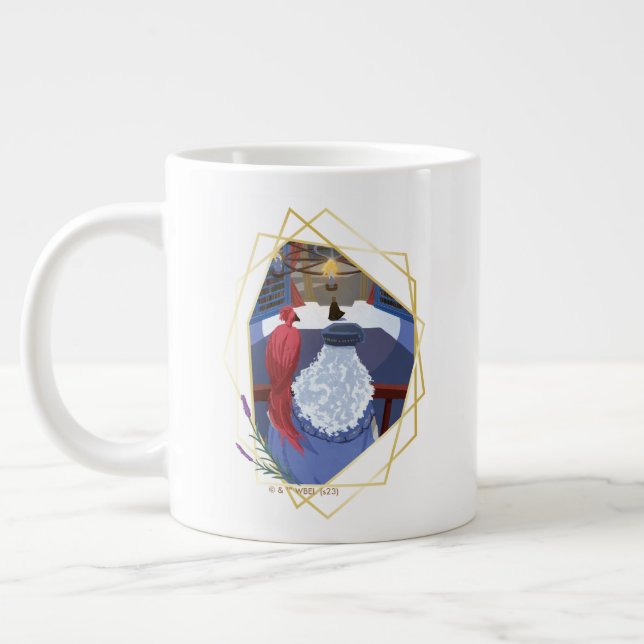 Dumbledore & Fawkes on Balcony Large Coffee Mug (Left)