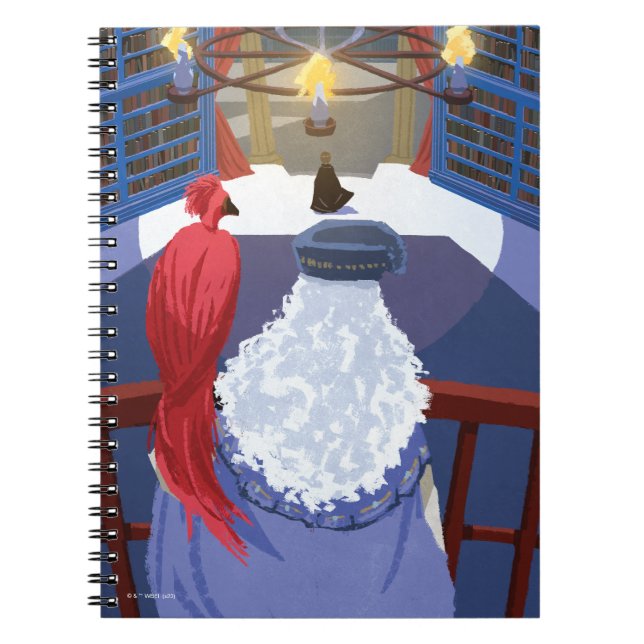 Dumbledore & Fawkes on Balcony Notebook (Front)