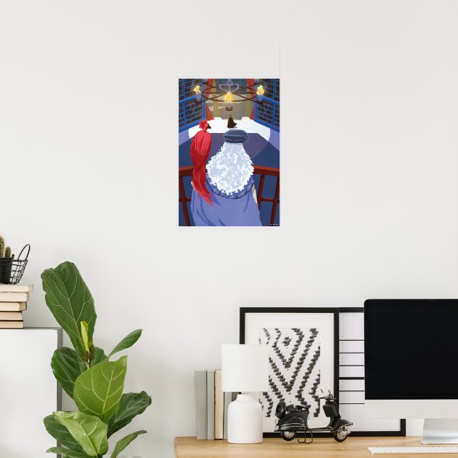 Dumbledore & Fawkes on Balcony Poster (Home Office)