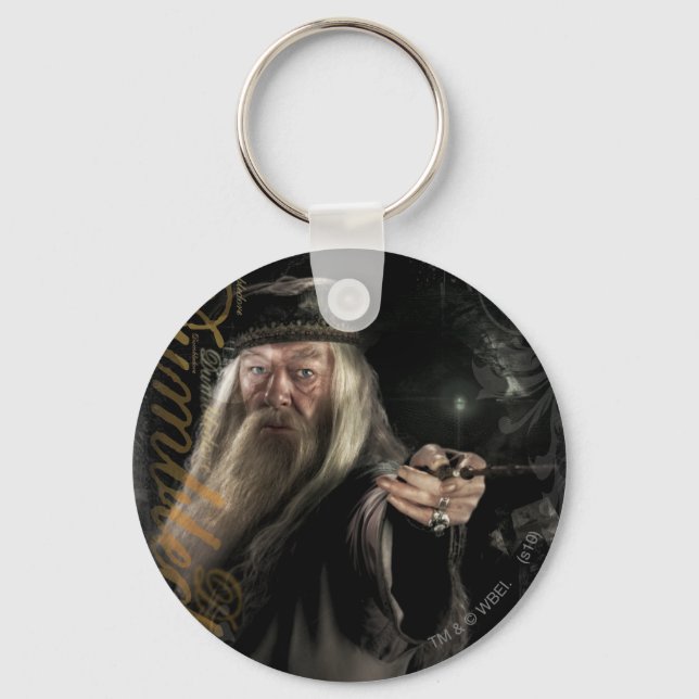 Dumbledore Script Logo Key Ring (Front)