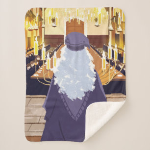 Dumbledore Speaking in the Hogwarts Great Hall Sherpa Blanket