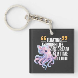 Dumbo Octopus Quote - Floating Through Life Key Ring