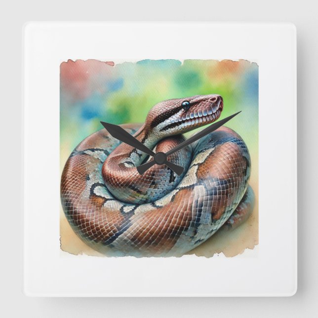 Dumerils boa 110924AREF130 - Watercolor Square Wall Clock (Front)