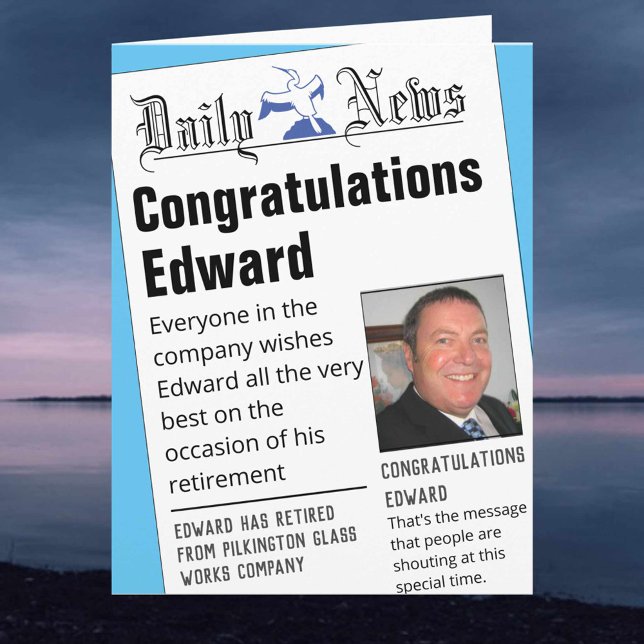 Dummy Newspaper Headlines Retirement Card (Creator Uploaded)