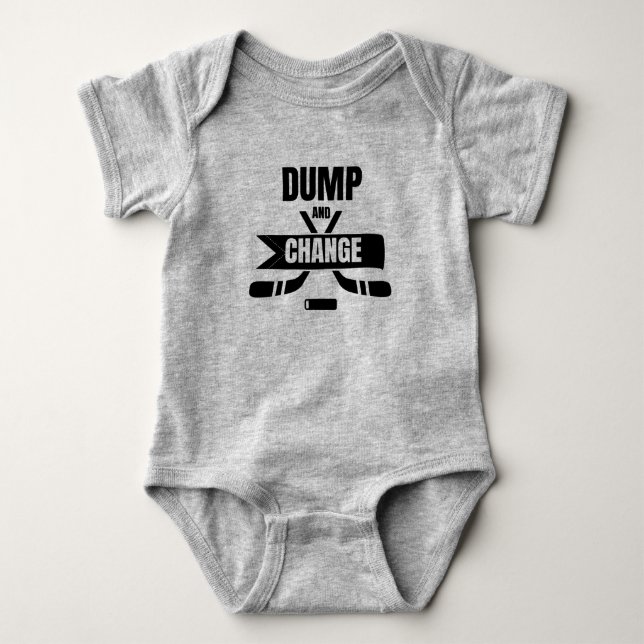 Dump and Change Hockey Baby Bodysuit (Front)