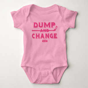Dump and Change Hockey Baby Girl Pink Bodysuit