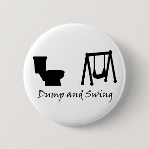 Dump and Swing - Ultimate Frisbee (light) 6 Cm Round Badge