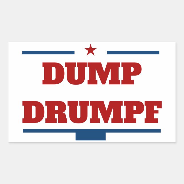 Dump Drumpf Rectangular Sticker (Front)