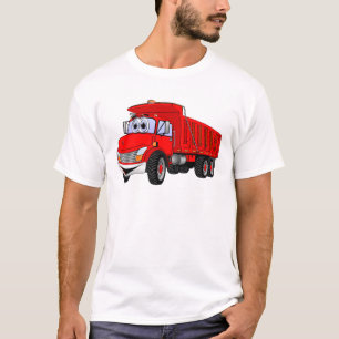 Dump Truck 3 Axle Red Cartoon T-Shirt