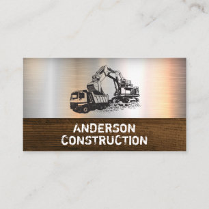 Dump Truck and Excavator Business Card