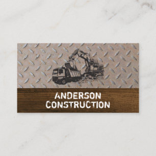 Dump Truck and Excavator Steel Business Card