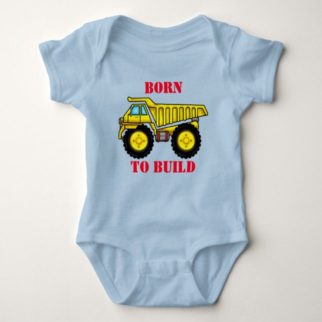 Dump Truck Baby Jersey Bodysuit (Front)