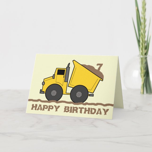 Dump Truck Birthday Card (Front)