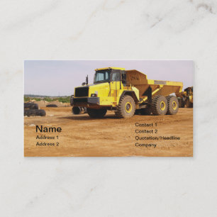 dump truck by dirt business card