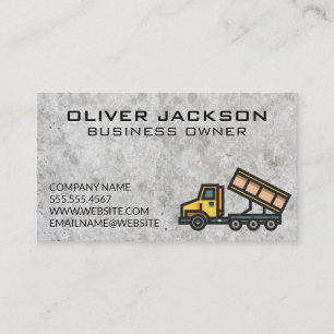 Dump Truck   Concrete Texture Background Business Card